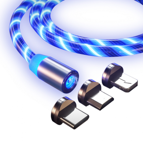 Магнитный зарядный кабель для micro-usb светящийся